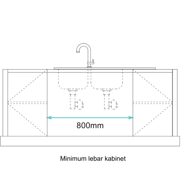 Kitchen sink RINOKS 12050 sd-006 installation side view