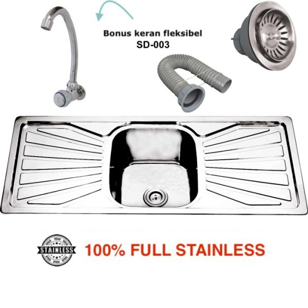 Wastafel dapur 1-lubang 2-sayap RINOKS RKS-934A
