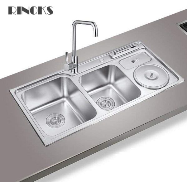 Wastafel dapur rak pisau dan tempat sampah RINOKS Kitchen sink Model RKS-919A