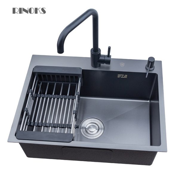 Set bcp stainles lengkap RINOKS Kitchen sink Model SB-6045BK