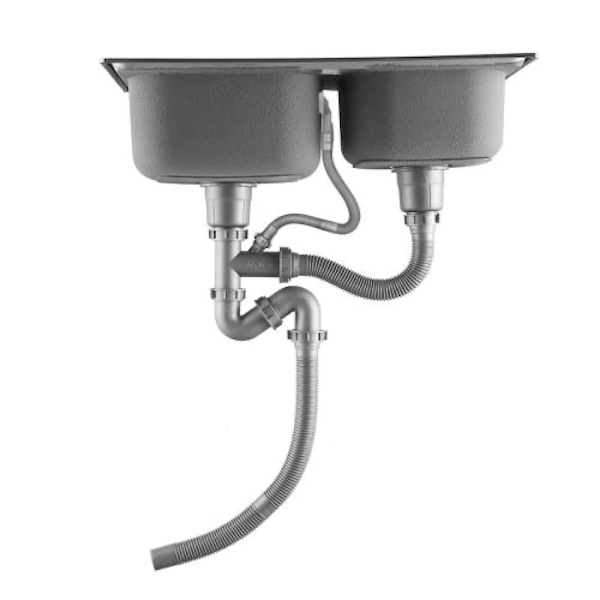 Bak cuci piring 2 lubang Stainless tebal bonus afur bonus siphon