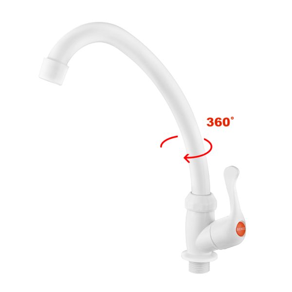 Keran ABS tanam fleksibel finishing putih