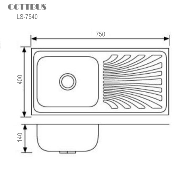 COTTBUS Kitchen sink sayap Model LS-7540A