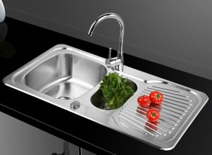 Wastafel dapur 2 lubang dengan sayap RINOKS 908A