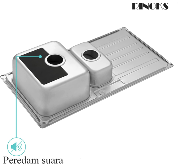 Sink wastafel 2-lubang sayap RINOKS model RKS-908A