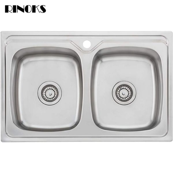 Kitchen sink 2-lubang tebal RINOKS model RKS-945A