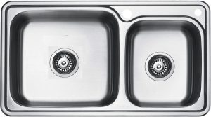 Bak cuci piring 2 lubang Stainless tebal bonus afur bonus siphon