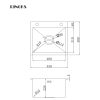 Bak cuci piring Kitchen sink 1-lubang tebal RINOKS model SB-4540 sketch