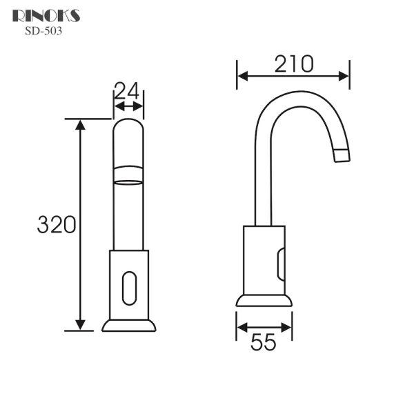Kran otomatis dengan sensor tanpa sentuh RINOKS SD-503