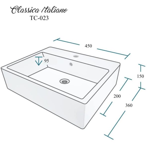 Promo wastafel keramik kotak Classica Italiano Model TC-023