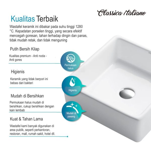 Wastafel keramik segi Classica-Italiano TC-026