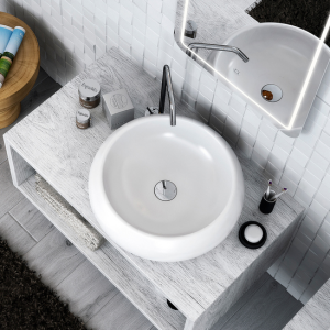 Wastafel keramik cekung bulat TC-035 Classica Italiano
