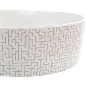 Classica Italiano Wastafel keramik bulat motif labirin mewah anti noda