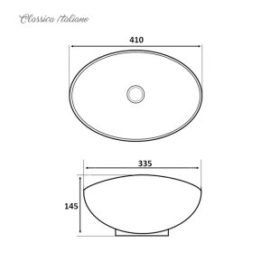 Wastafel keramik oval modern Classica Italiano TC-231