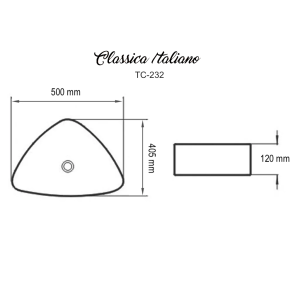 Art basin segi tiga keramik Classica Italiano model TC-232