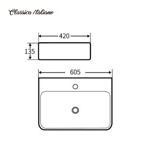 Art basin kotak panjang keramik Classica Italiano Model TC-234