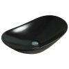 Wastafel cuci tangan oval keramik hitam mewah modern