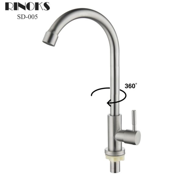 Keran dapur stainles fleksibel RINOKS keran dapur tanam model SD-005