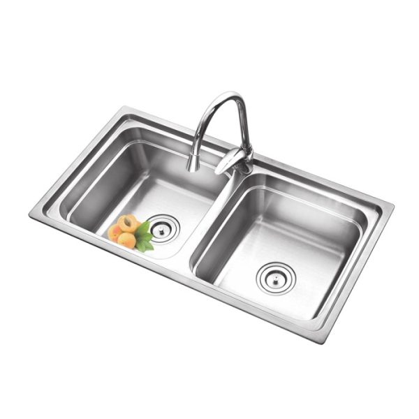 Kitchen sink 2-lubang tebal RINOKS model RKS-945A