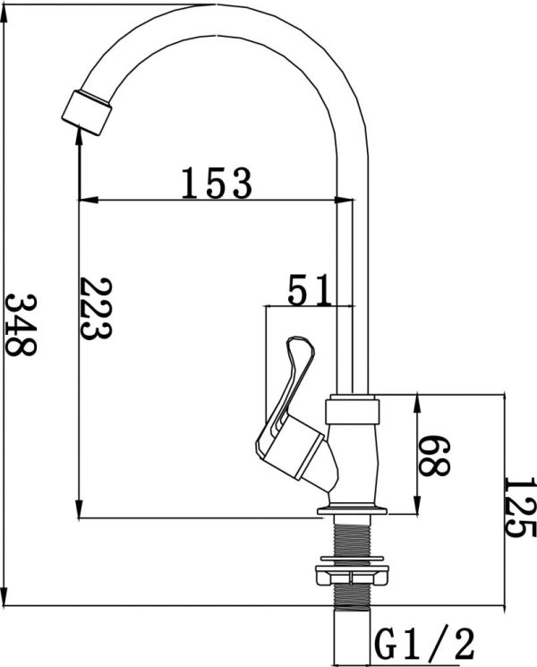 Keran fleksibel ABS putih model CWF-30056