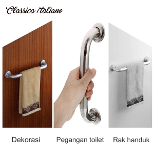 Pegangan kamar mandi aman Classica Italiano safety grab bar / rak handuk stainles