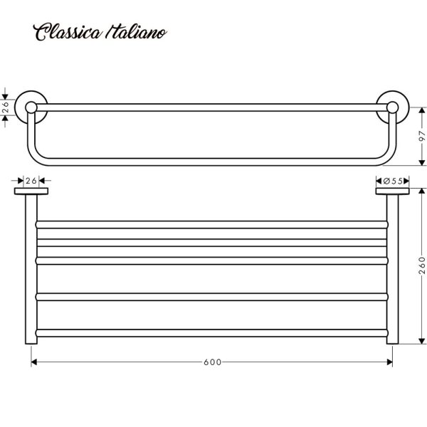 Classica Italiano Rak baju handuk dinding kamar mandi model D-112