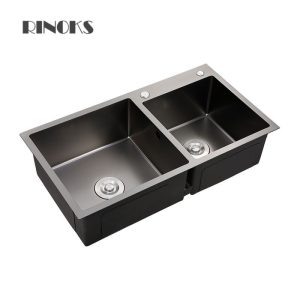 RINOKS Kitcen Sink 2 Lobang DB-8045BK
