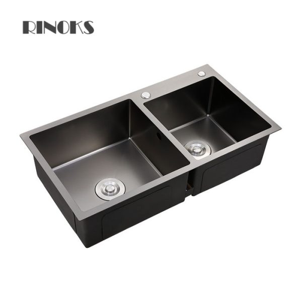 RINOKS Kitcen Sink 2 Lobang DB-8045BK