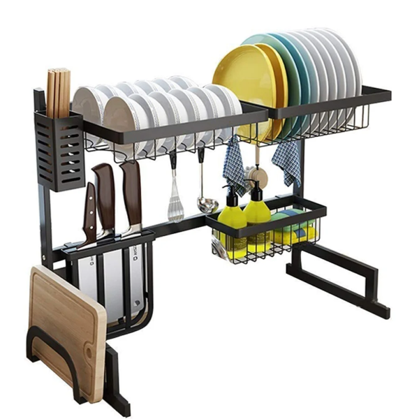 Rak pengering piring serba guna D85 D65 hitam