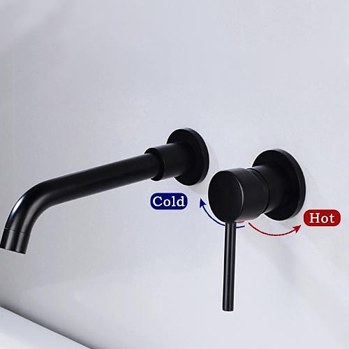 Classica Italiano keran tembok kunigan mixer panas dingin hitam