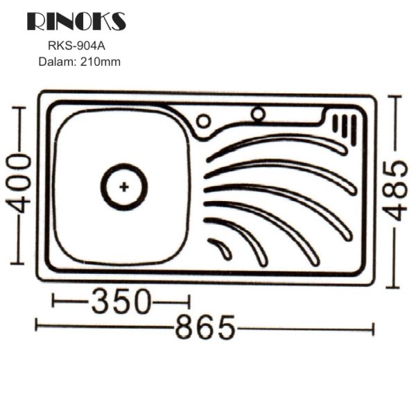Bak cuci piring 1 lubang stainles + lubang kran sabun tebal anti karat