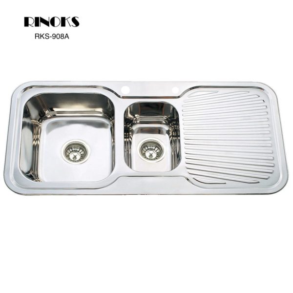 Sink wastafel 2-lubang sayap RINOKS model RKS-908A