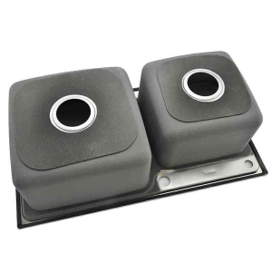 peredam suara Bak cuci piring 2 lubang Stainless tebal bonus afur bonus siphon