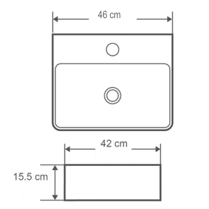 Wastafel art basin kotak Classica Italiano Model TC-021