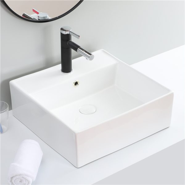 Wastafel kotak lubang keran keramik Classica Italiano TC-022