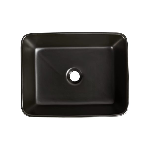 Art basin hitam modern wastafel keramik kotak Classica Italiano TC-037BK