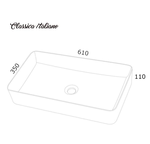 Classica Italiano Wastafel cuci tangan keramik kotak mewah super putih
