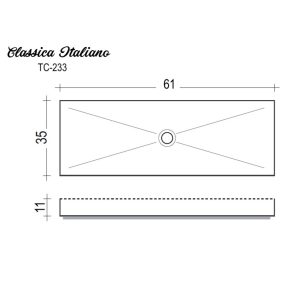 Wastafel kamar mandi kotak Classica Italiano TC-233