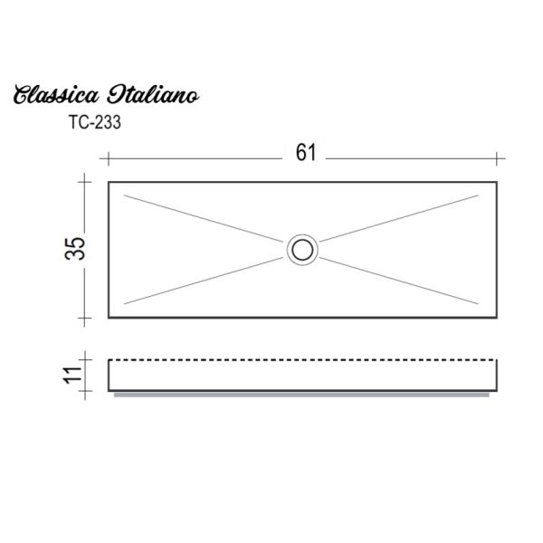 Wastafel kamar mandi kotak Classica Italiano TC-233
