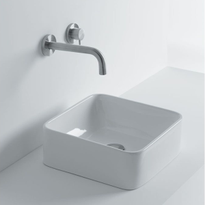 Art basin Wastafel cuci tangan keramik CLASSICA ITALIANO kotak putih anti noda