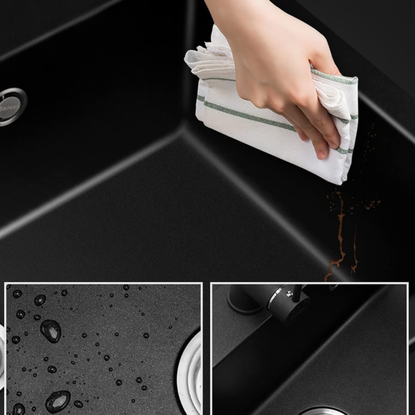 GDB-8246-RINOKS Granite kitchen sink wastafel cuci piring granit double bowl