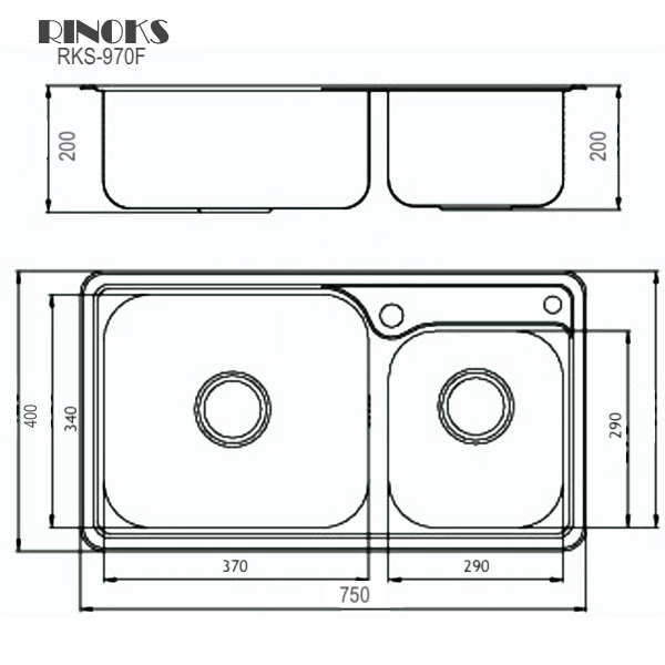 Wastafel cuci piring 2 lubang Stainless tebal bonus afur bonus siphon