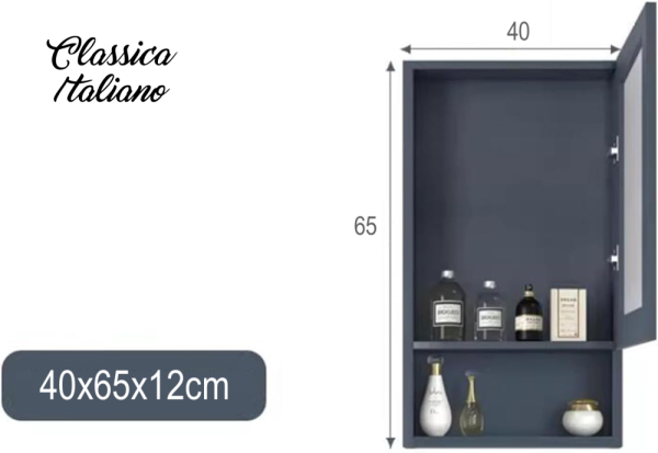 cermin kabinet Classica Italiano hidden storage CRK-406-K1 engsel sebelah kiri