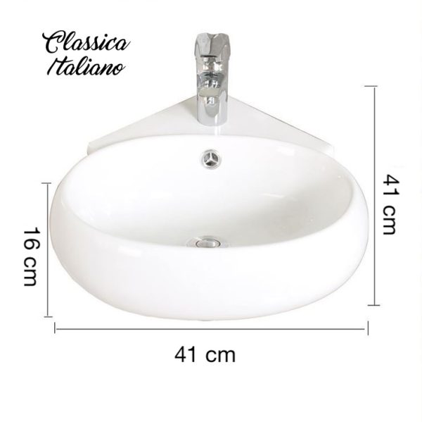 Wastafel gantung sudut keramik Classica Italiano TC-239 sketch