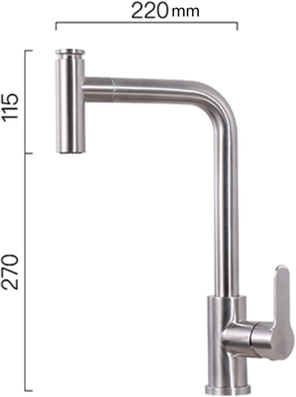 sd-742-am6 Keran dapur RINOKS tarik mixer panas dingin fleksibel Stainles SD-742