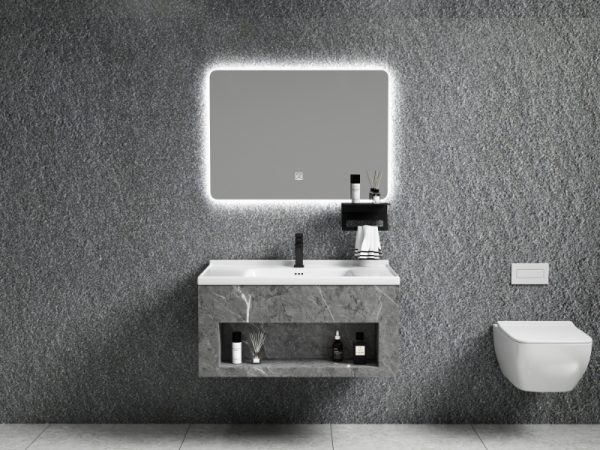 Wastafel kabinet stainles CLASSICA ITALIANO model MITILINI + cermin LED 3 cahaya