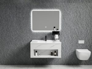 Wastafel kabinet stainles CLASSICA ITALIANO model MITILINI + cermin LED 3 cahaya