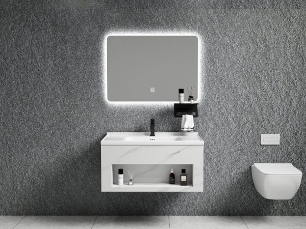 Wastafel kabinet stainles CLASSICA ITALIANO model MITILINI + cermin LED 3 cahaya