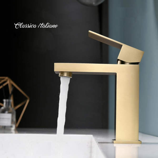 Kran wastafel stainles kuningan Classica Italiano ITL-7206-AG gold