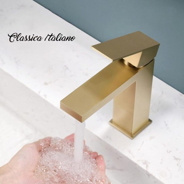 Kran wastafel stainles kuningan Classica Italiano ITL-7206-AG gold